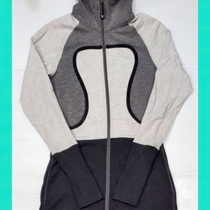 Lululemon Colorblock Long Hoodie Jacket - size 6 (cut small, fits size 4 better)